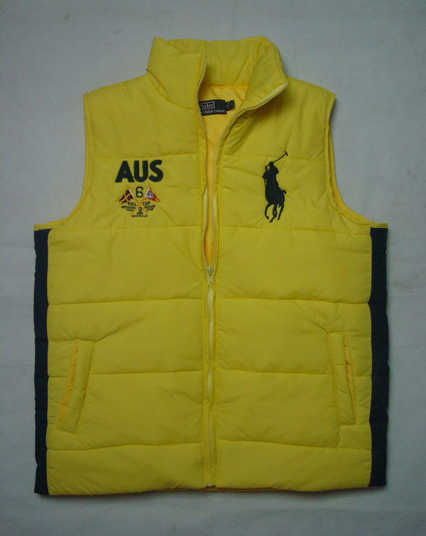 new style polo ralph lauren veste sans manches 2013 hommes big polo classic jaune
